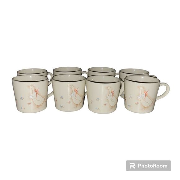 Set of 8 vintage corning promenade County geese goose coffee cup or tea cup.  ^ - Picture 1 of 8